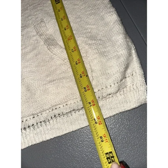 Lucky Brand Sweater Womens Small Cream Knit Hoodie Pullover Casual Pocket - Picture 11 of 11